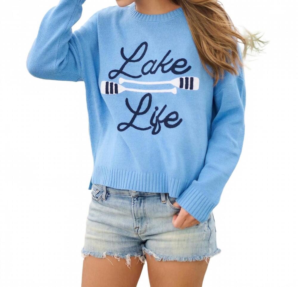 NEW SHIRALEAH women's lake life sweater in blue